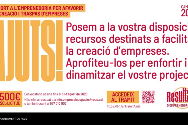 L’Ajuntament de Reus exhaureix la convocatòria d’ajuts Empresa 2025 amb un rècord de 58 sol·licituds